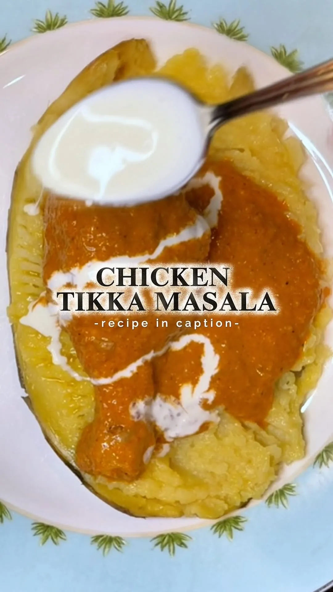 Chicken Tikka Masala over Roasted White Sweet Potato