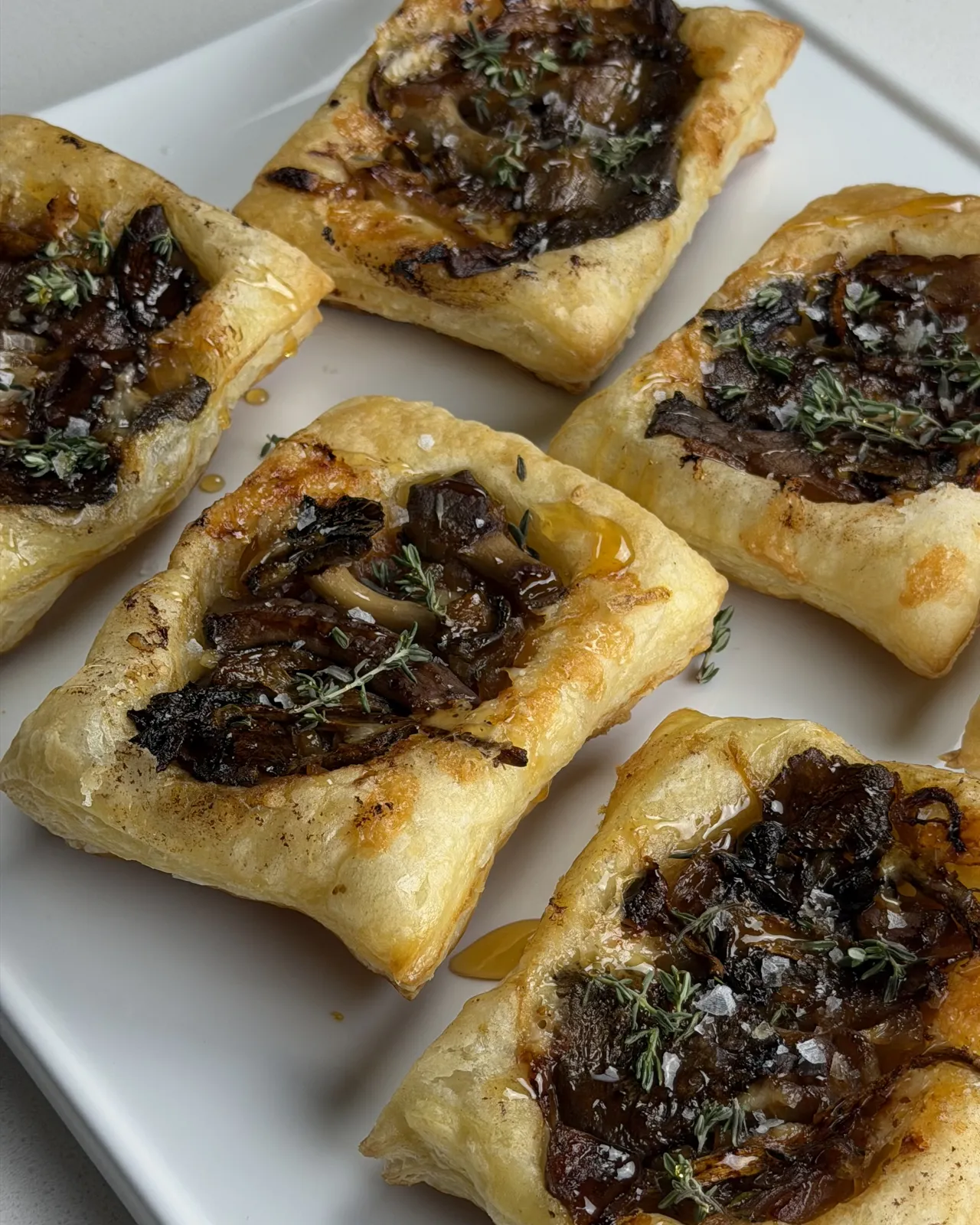 French Onion & Mushroom Puff Pastry Tarts